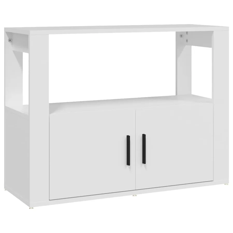Buffet Blanc 80x30x60 cm Bois d'ingénierie - 2