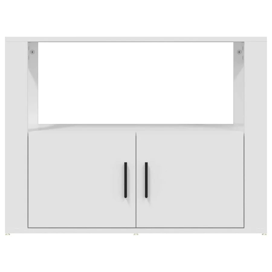 Buffet Blanc 80x30x60 cm Bois d'ingénierie - 6