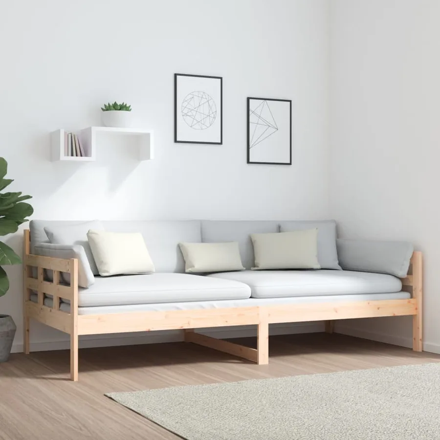 Lit de jour sans matelas bois de pin massif 90x200 cm - 4