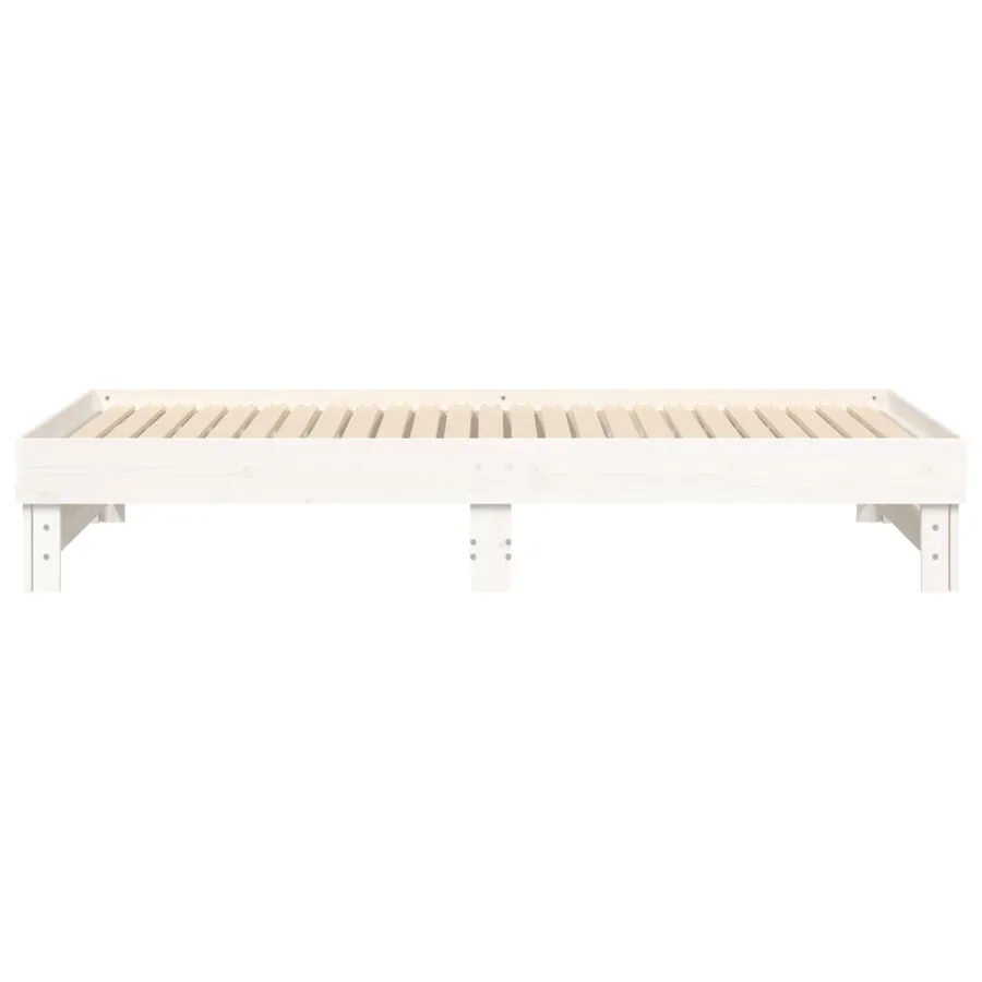 Lit coulissant sans matelas blanc 2x(100x200) cm - 10