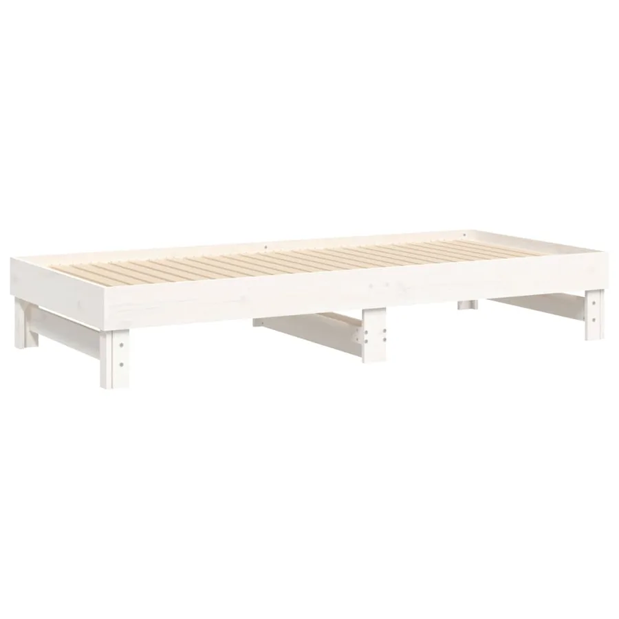 Lit coulissant sans matelas blanc 2x(100x200) cm - 8