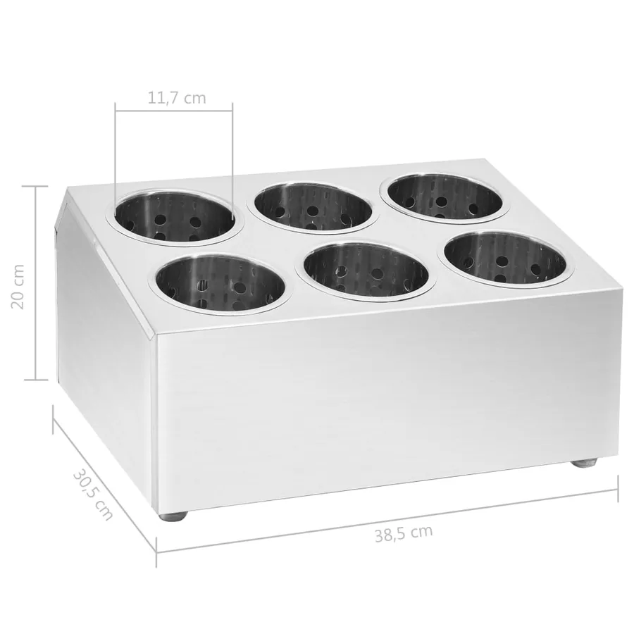 Porte-couverts 6 grilles Carré Acier inoxydable - 8