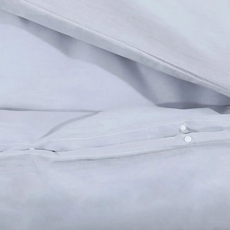 Ensemble de housse de couette Gris 200x200 cm Coton - 8