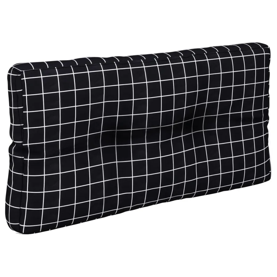 Coussins de palette lot de 2 motif à carreaux noir tissu - 4