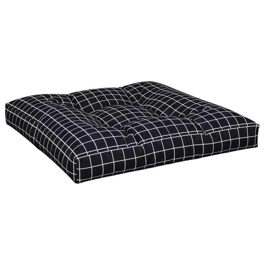 Coussins de palette lot de 2 motif à carreaux noir tissu - 5