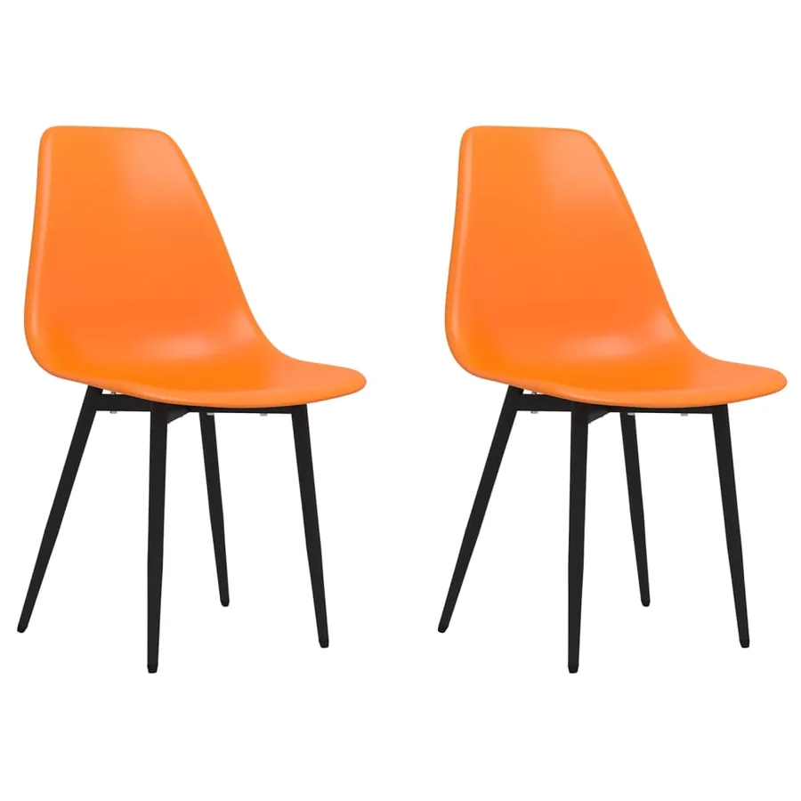 Chaises à manger lot de 2 orange PP - 2