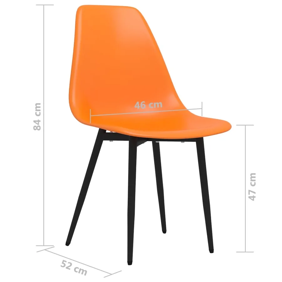 Chaises à manger lot de 2 orange PP - 7