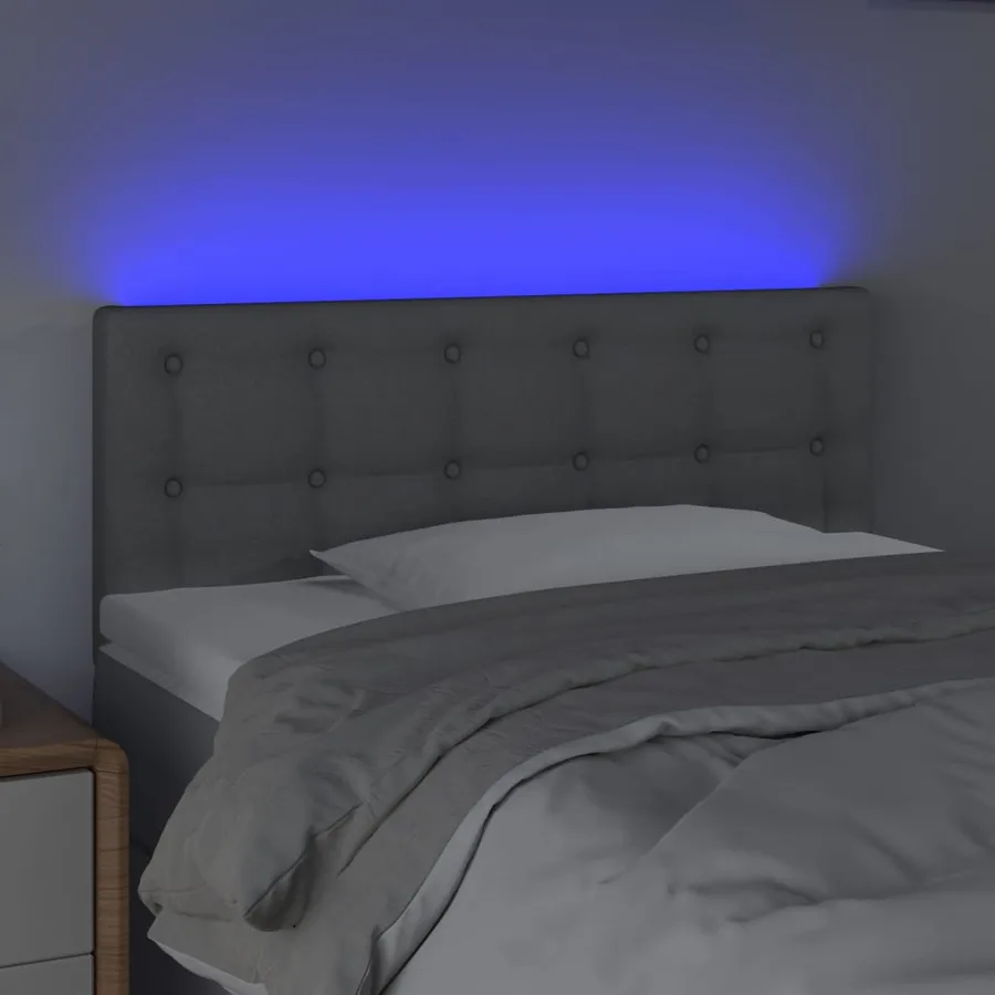 Tête de lit à LED Gris clair 80x5x78/88 cm Tissu - 3