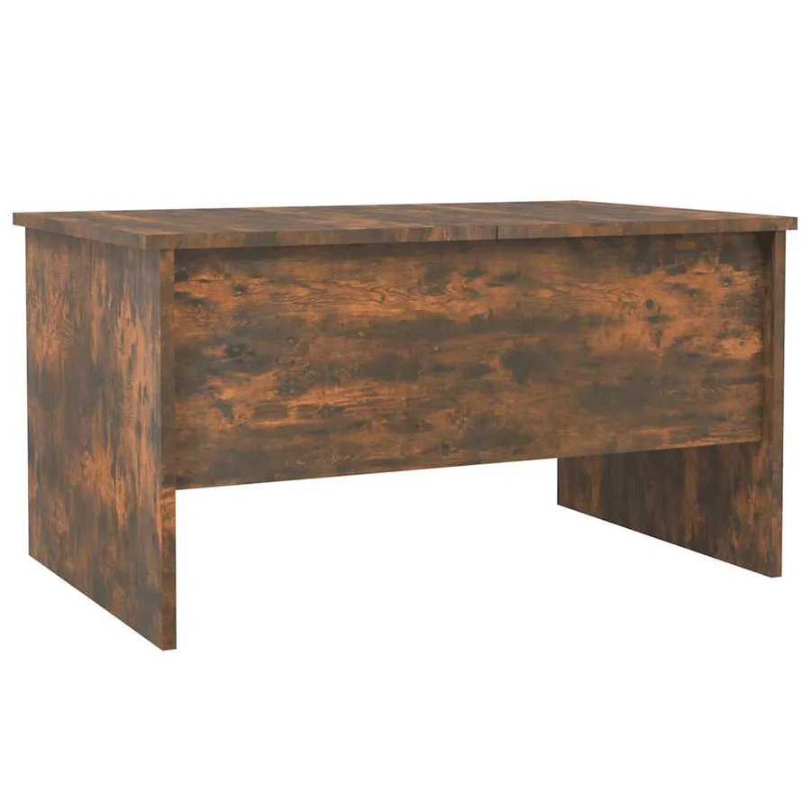 Table basse chêne fumé 80x50x42,5 cm bois d'ingénierie - 5