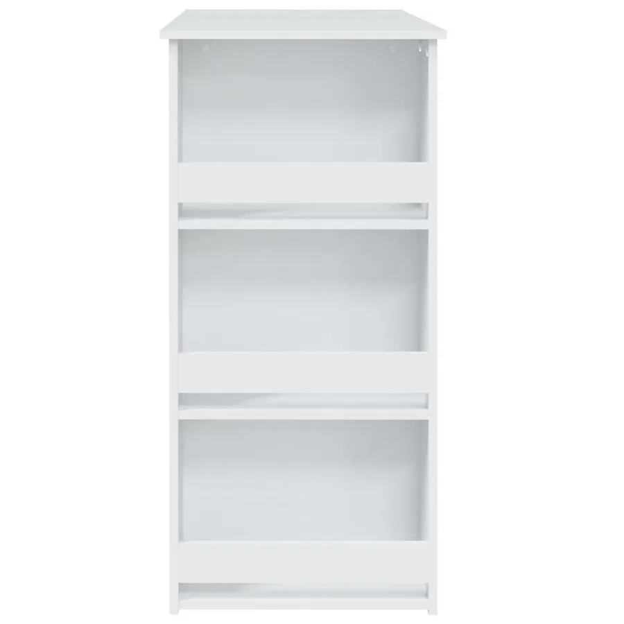 Table de bar rangement Blanc 102x50x103,5 cm Bois d'ingénierie - 6