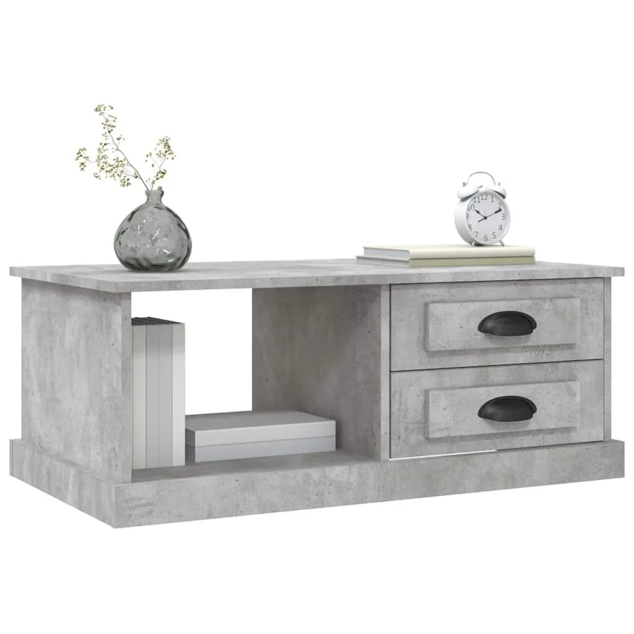 Table basse Gris béton 90x50x35 cm Bois d'ingénierie - 4