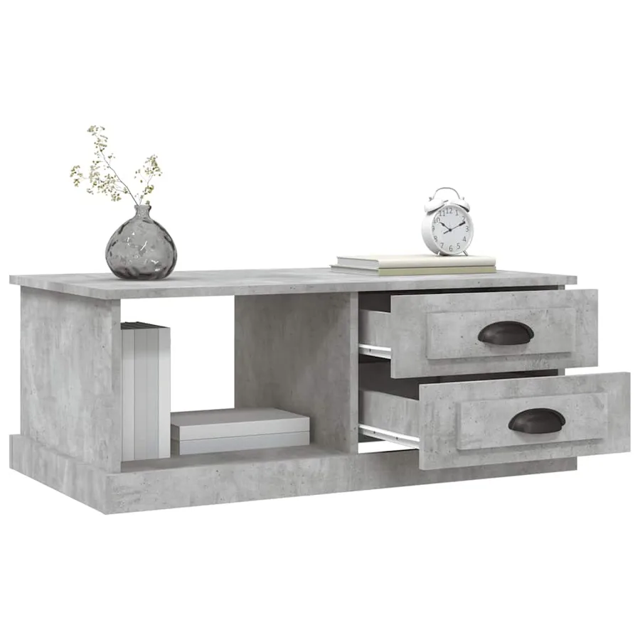 Table basse Gris béton 90x50x35 cm Bois d'ingénierie - 5