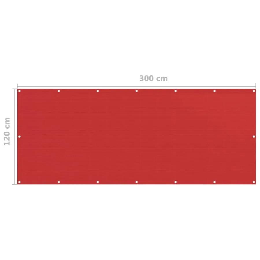 Écran de balcon Rouge 120x300 cm PEHD - 5