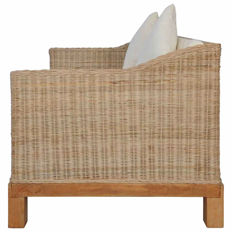 Ensemble de canapés 2 pcs avec coussins Rotin naturel - 11