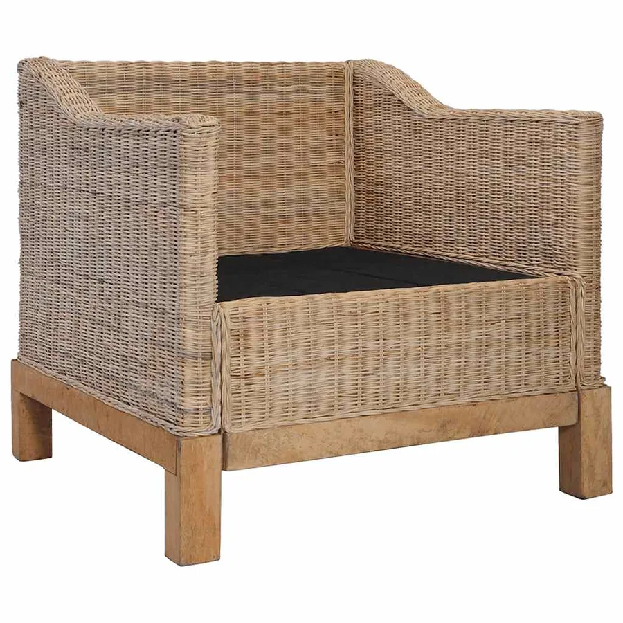 Ensemble de canapés 2 pcs avec coussins Rotin naturel - 6
