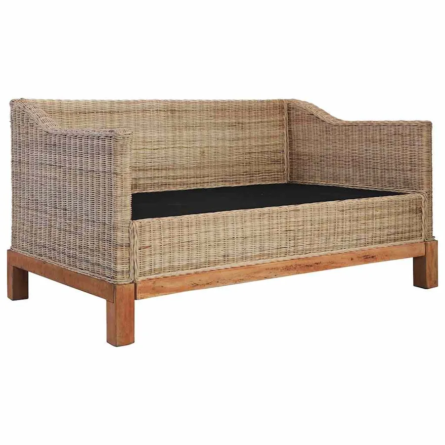 Ensemble de canapés 2 pcs avec coussins Rotin naturel - 7