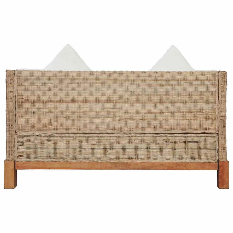Ensemble de canapés 2 pcs avec coussins Rotin naturel - 9