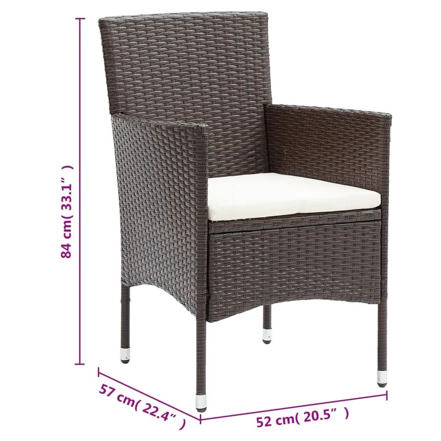 Ensemble à Manger de jardin 11pcs poly rotin et bois solide - 8