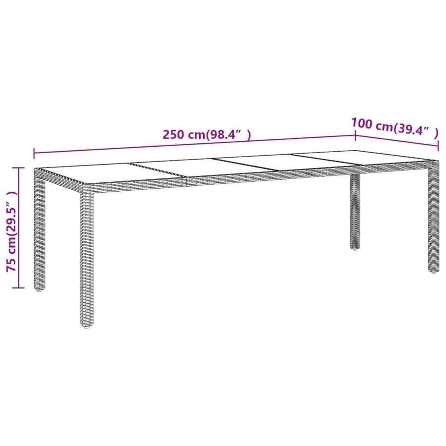 Ensemble à Manger de jardin 11pcs poly rotin et bois solide - 9