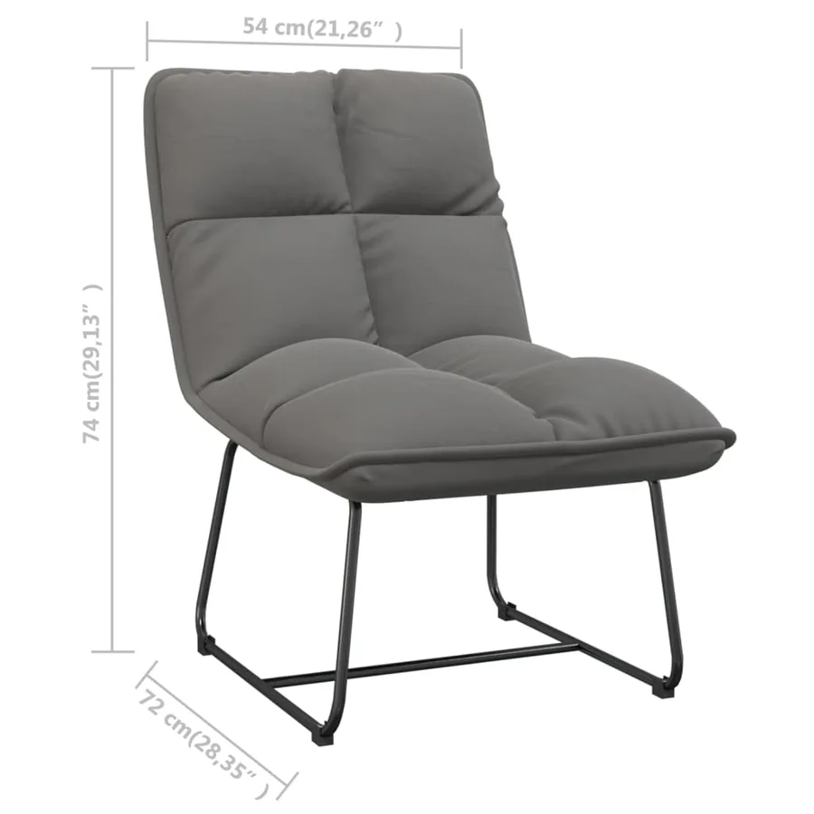 Chaise de détente avec cadre en métal Gris clair Velours - 10