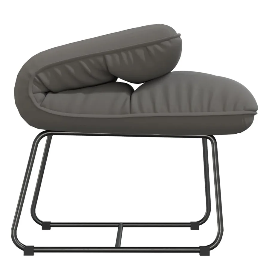 Chaise de détente avec cadre en métal Gris clair Velours - 6