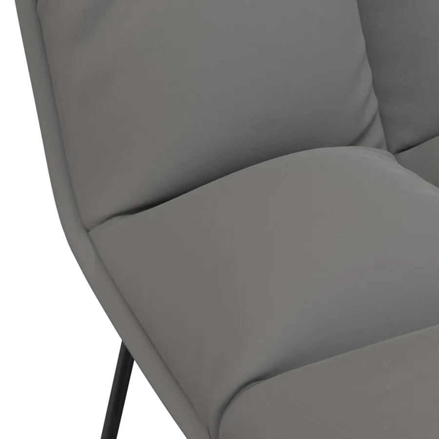 Chaise de détente avec cadre en métal Gris clair Velours - 8