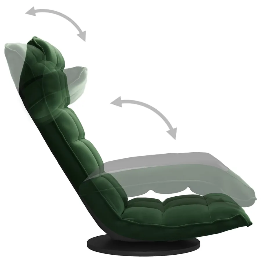 Chaise de sol pivotante Vert foncé Velours - 6