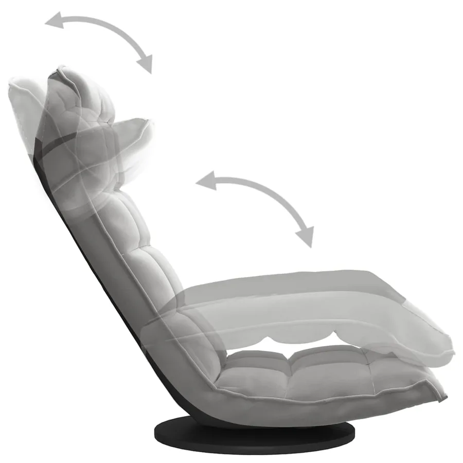 Chaise de sol pivotante Gris clair Velours - 6