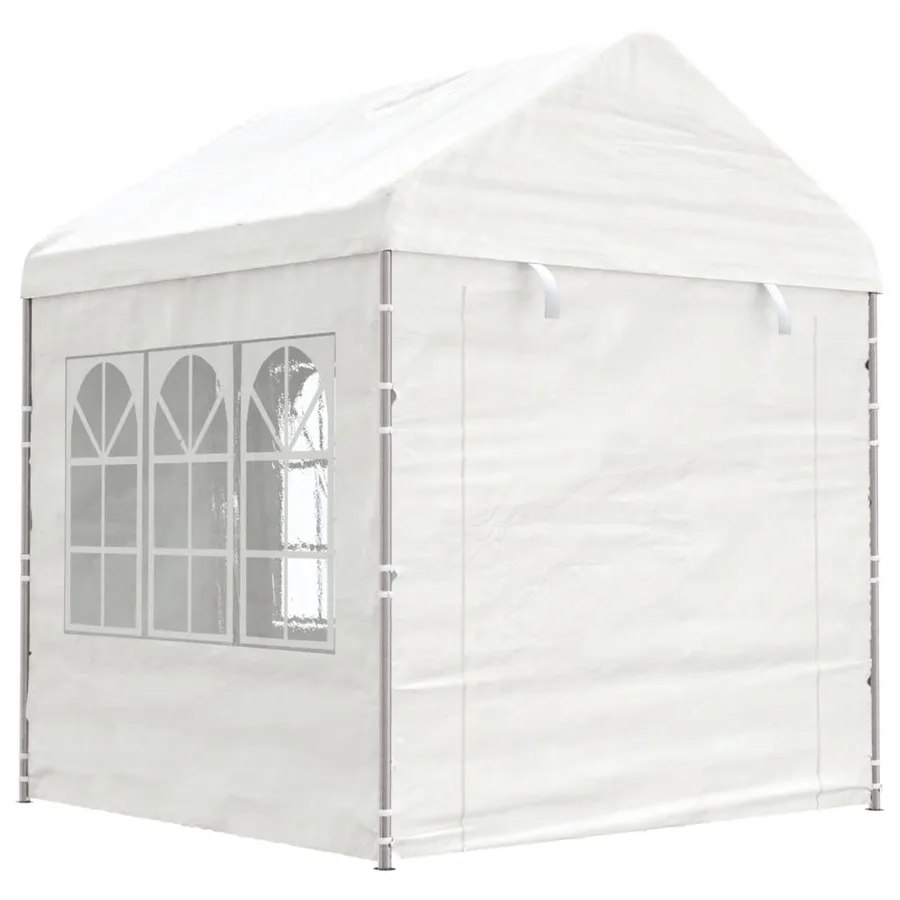 Belvédère avec toit blanc 6,69x2,28x2,69 m polyéthylène - 3