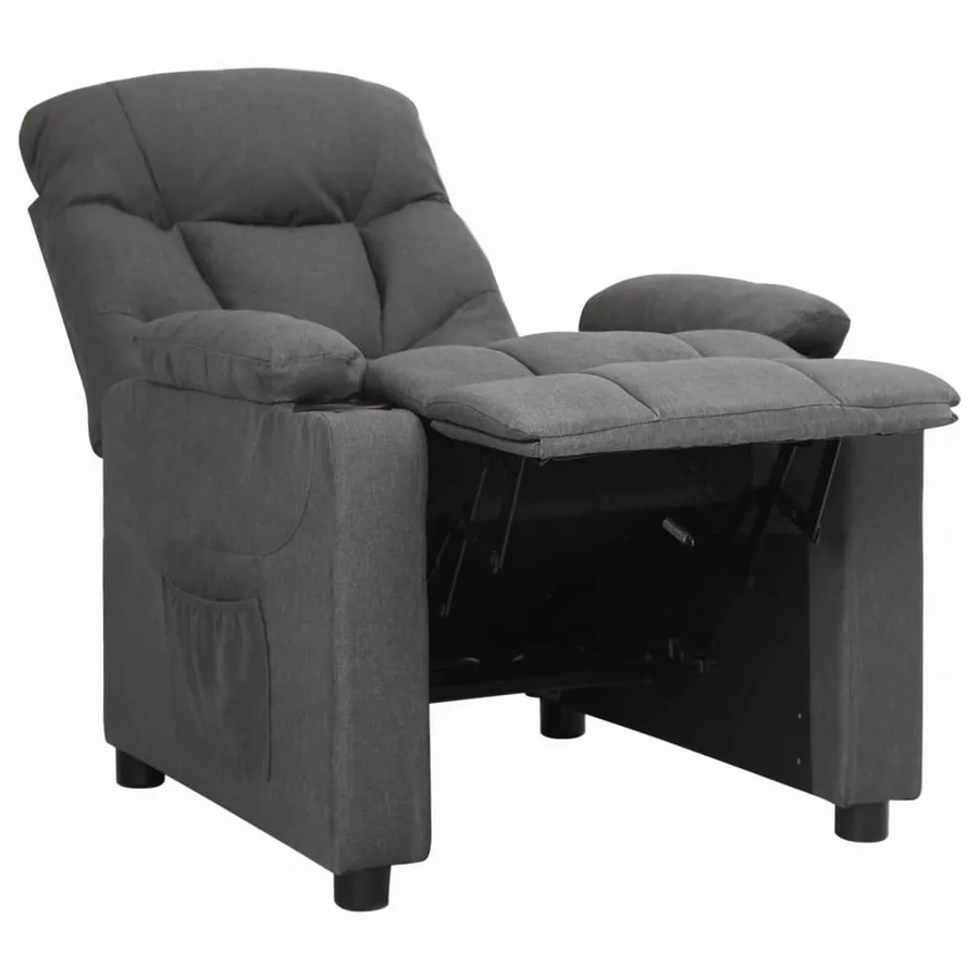Fauteuil inclinable Gris foncé Tissu - 4