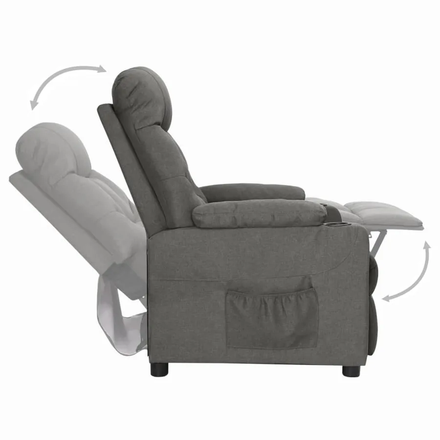 Fauteuil inclinable Gris foncé Tissu - 5