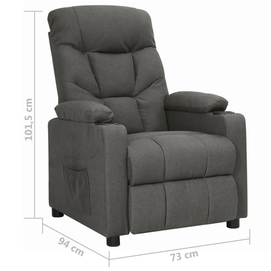 Fauteuil inclinable Gris foncé Tissu - 9