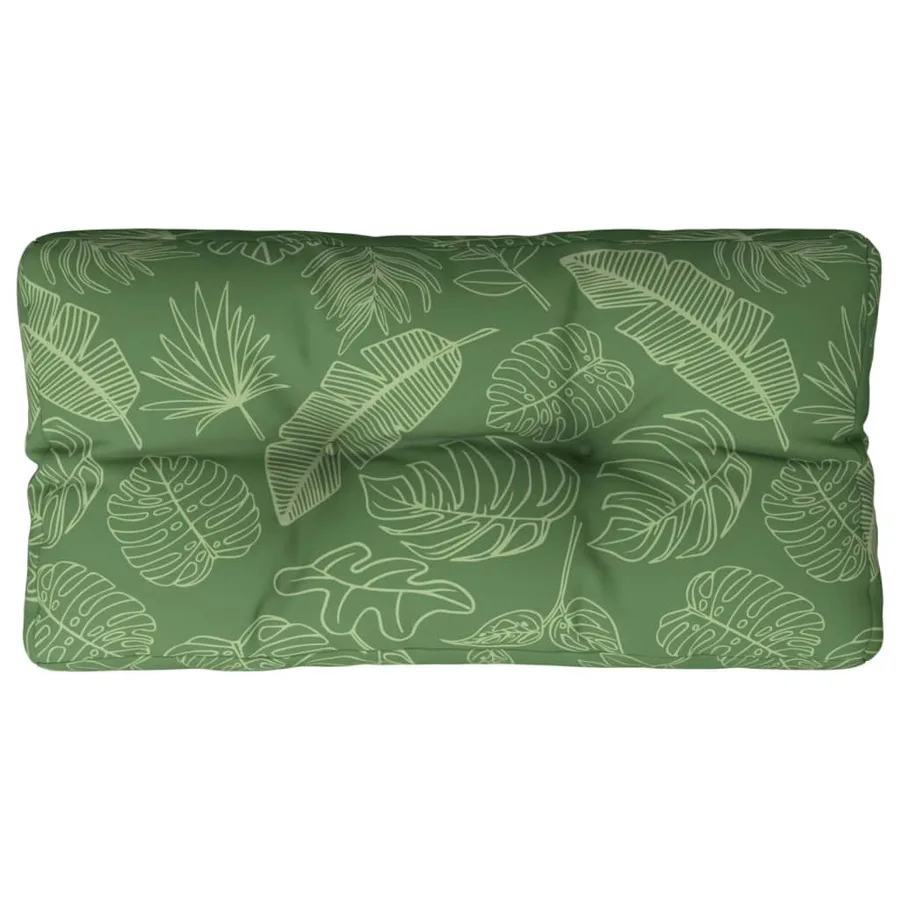 Coussin de palette motif de feuilles 70x40x12 cm tissu - 2