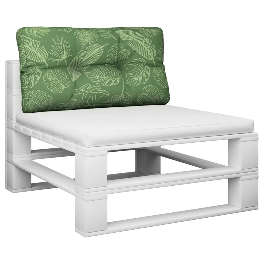 Coussin de palette motif de feuilles 70x40x12 cm tissu - 3