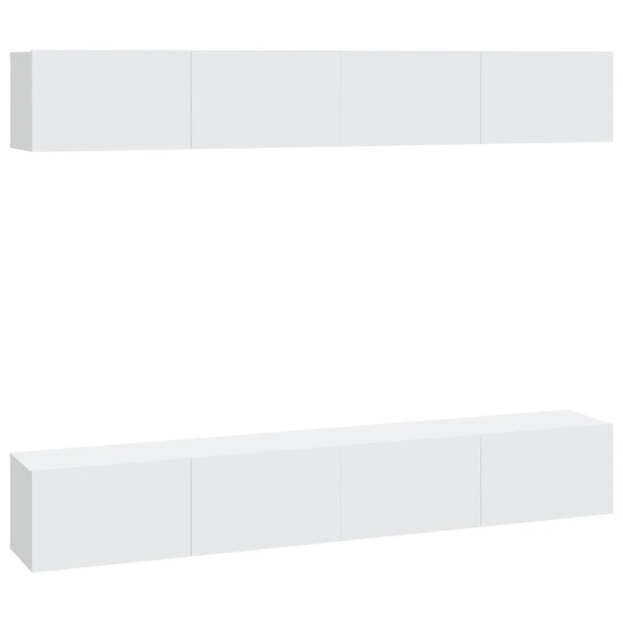 Meubles TV muraux 4 pcs blanc 100x30x30 cm - 2