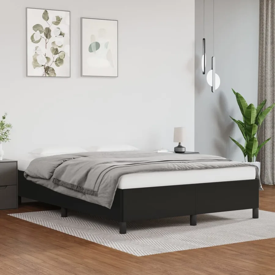 Cadre de lit sans matelas noir 140x200 cm similicuir