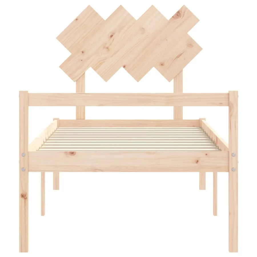 Lit pour personne âgée et tête de lit 90x200 cm bois massif - 6