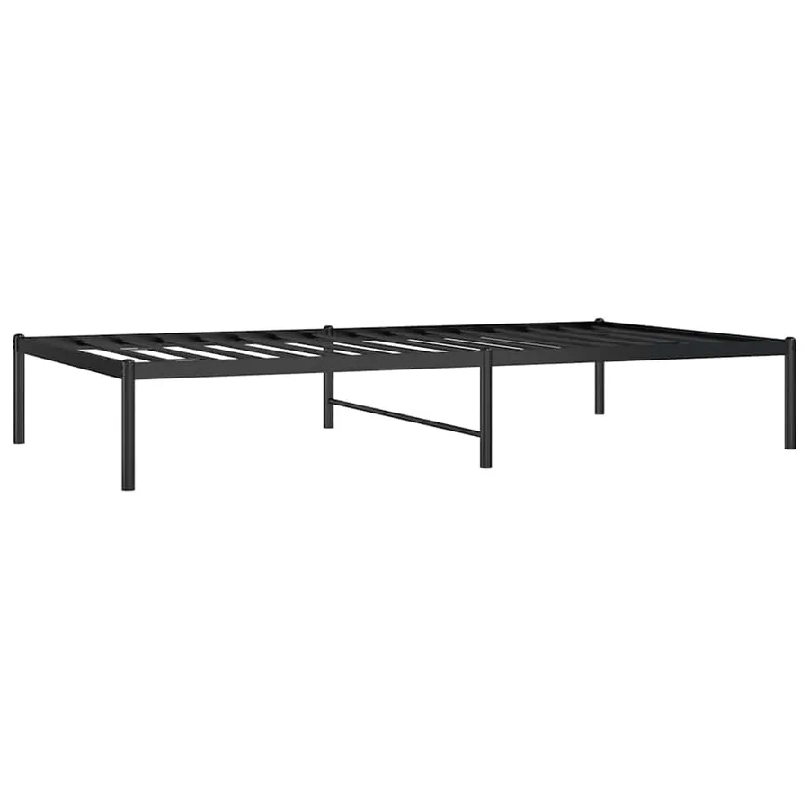 Cadre de lit métal sans matelas noir 100x190 cm - 4