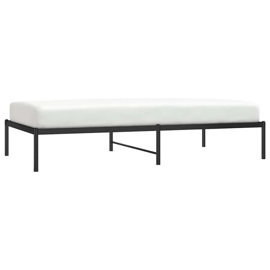 Cadre de lit métal sans matelas noir 100x190 cm - 5