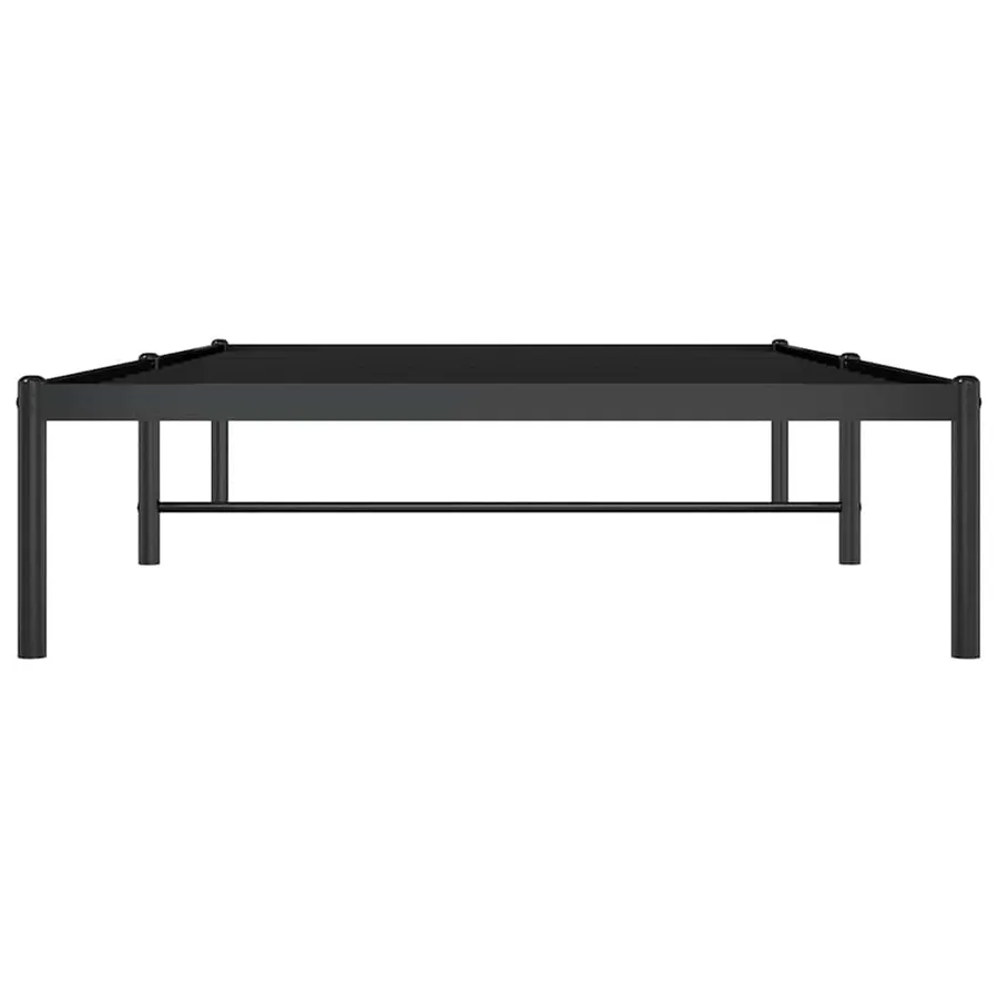Cadre de lit métal sans matelas noir 100x190 cm - 6