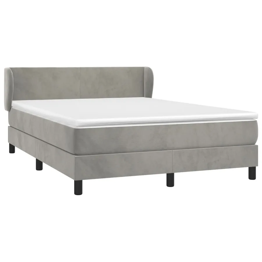 Sommier à lattes de lit et matelas Gris clair 140x190cm Velours - 3