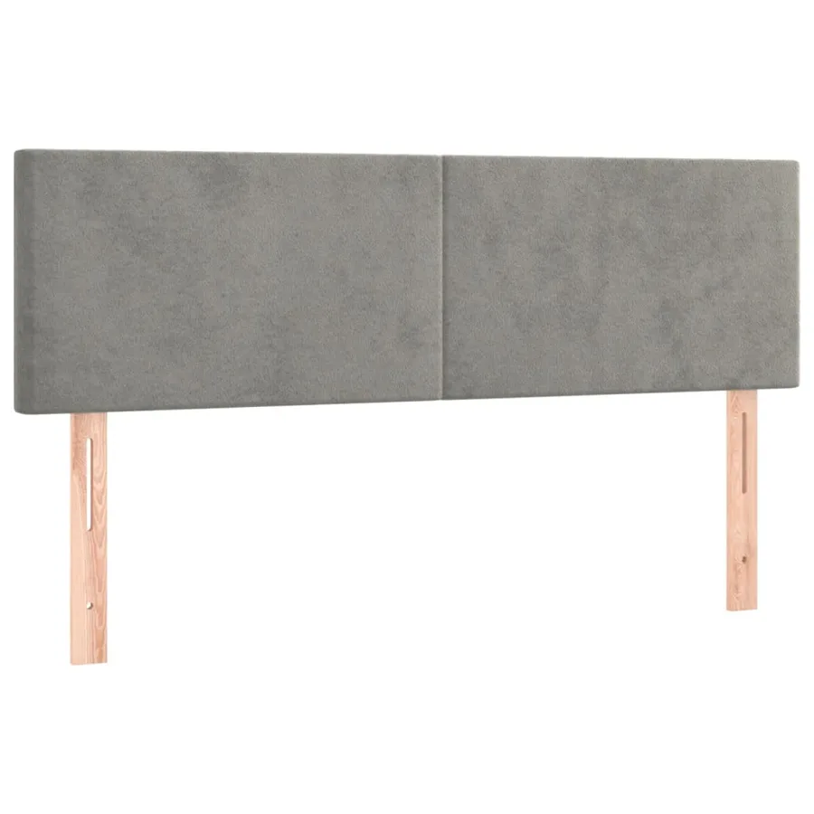 Sommier à lattes de lit et matelas Gris clair 140x190cm Velours - 6
