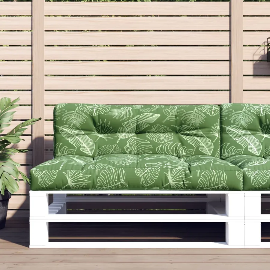 Coussins de palette lot de 2 motif de feuilles tissu