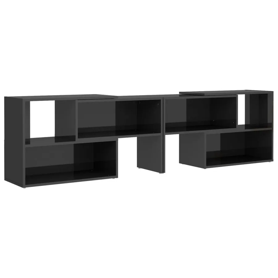 Meuble TV Gris brillant 149x30x52 cm Bois d'ingénierie - 2