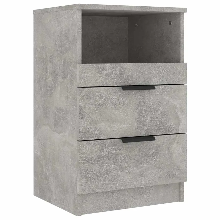 Table de chevet Gris béton Bois d'ingénierie - 2