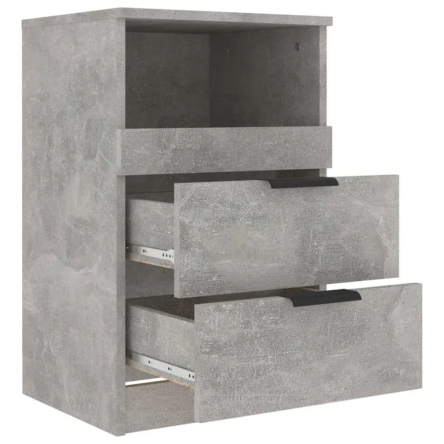 Table de chevet Gris béton Bois d'ingénierie - 5