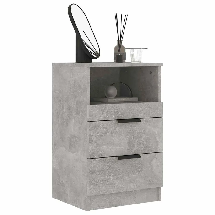 Table de chevet Gris béton Bois d'ingénierie - 7