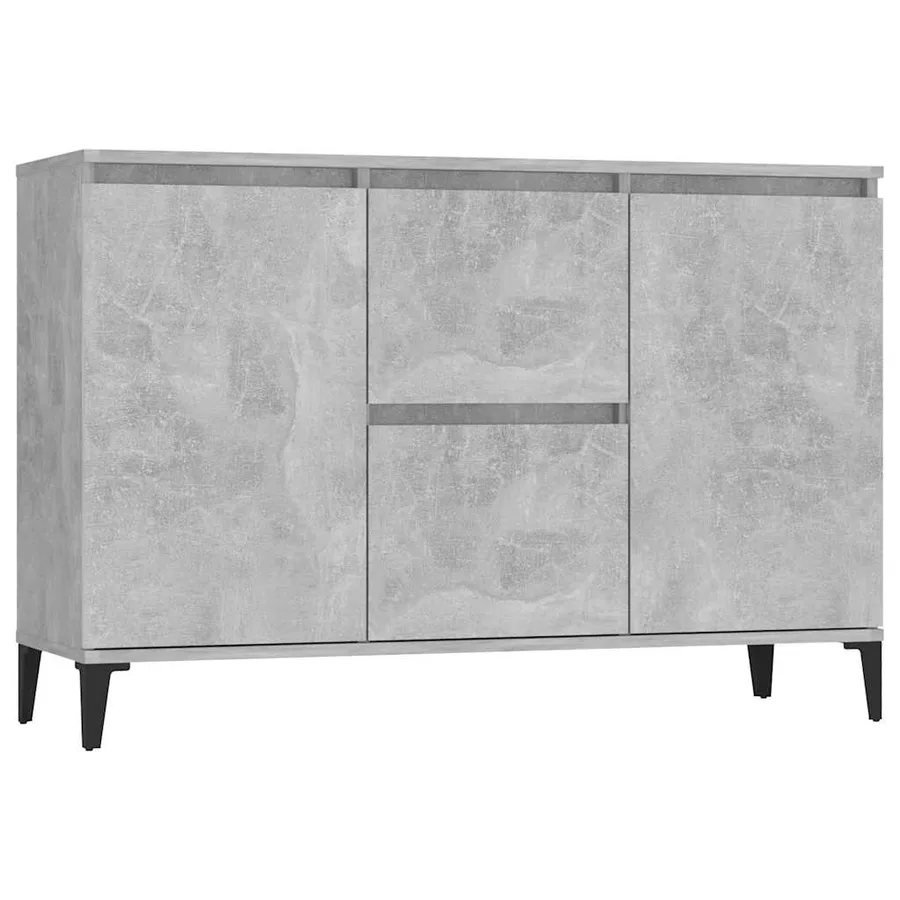 Buffet gris béton 102x35x70 cm bois d'ingénierie - 2