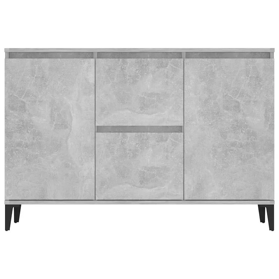 Buffet gris béton 102x35x70 cm bois d'ingénierie - 5