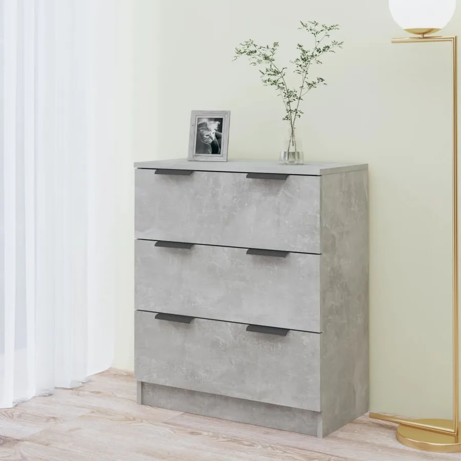 Buffet Gris béton 60x30x70 cm Bois d'ingénierie - 3